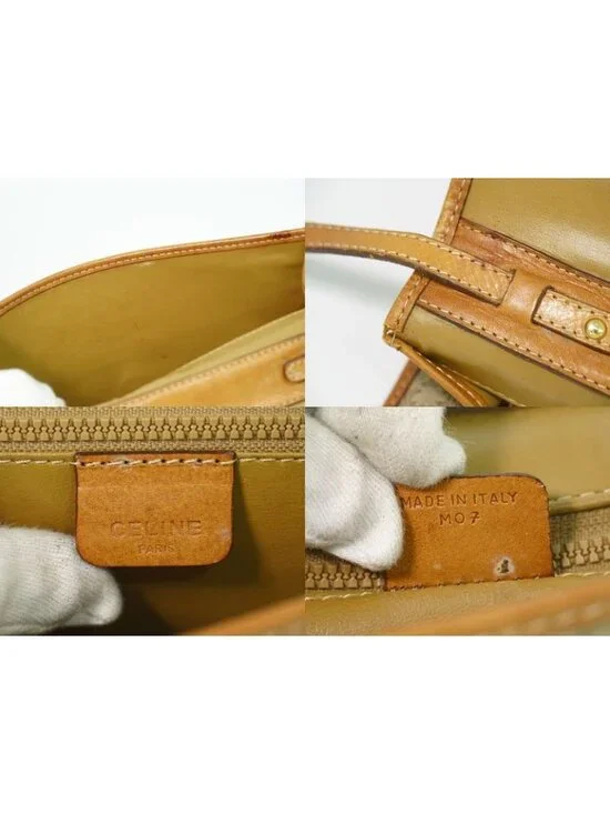 Celine Macadam 2-Way Shoulder Bag Clutch Pochette Beige - Picture 9 of 9